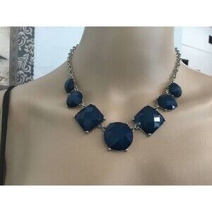 Silver Necklace With Blue Accents